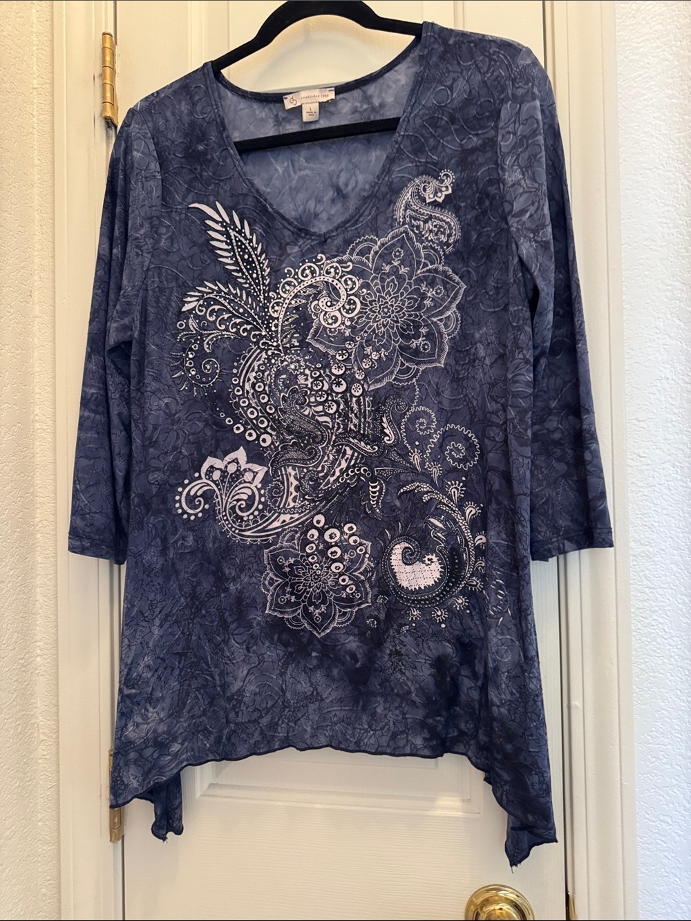 Aeropostale Navy Blue V-Neck Paisley Print Tunic